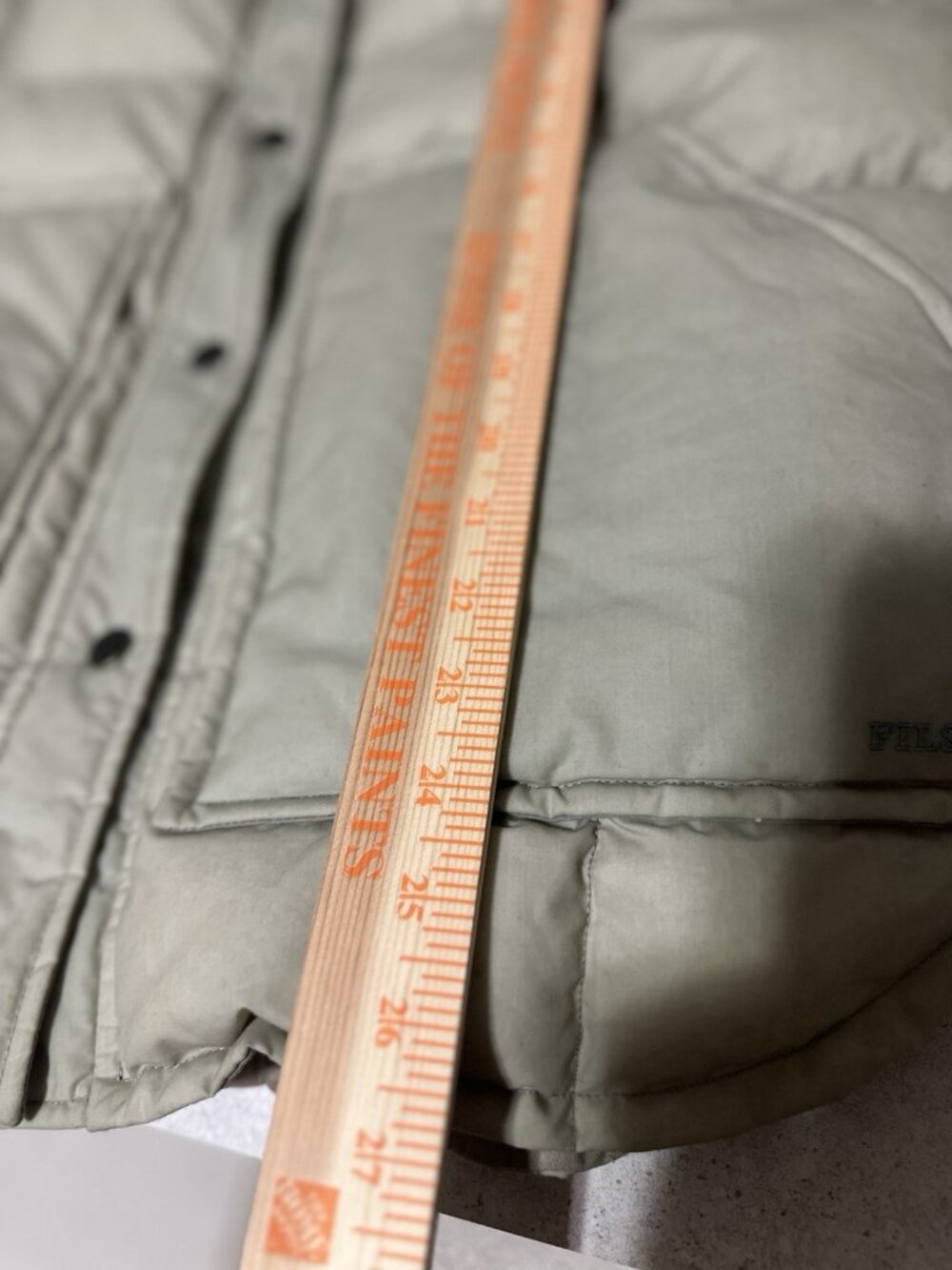 Filson Women’s M Light Olive Green Cotton Down Puffer Jacket Snap Front - Picture 6 of 9